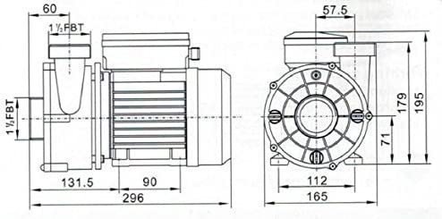 WTC50 Pumpe | Zirkulationspumpe | Waterwave Spas® | 296 x 165 mm